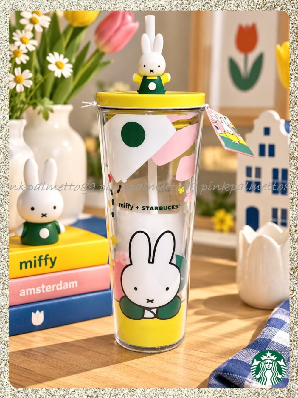 ✨🐇 NWT 2026 Miffy x Starbucks 24oz Cold Cup Tumbler w/ Straw Topper